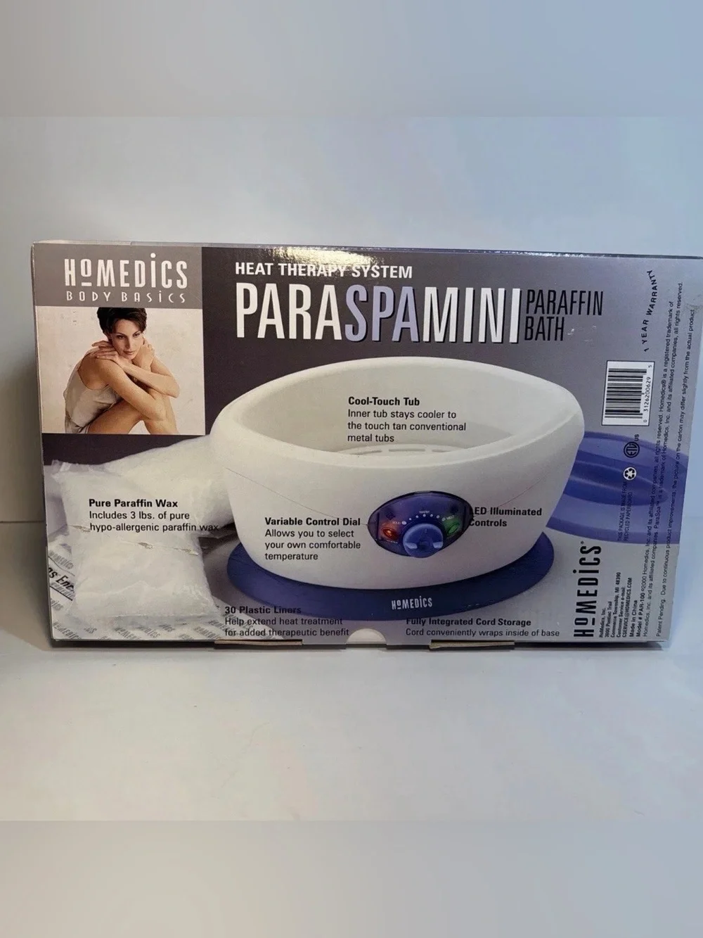 Homedics Body Basics ParaSpa Mini Heat Therapy Paraffin Bath Temp Control